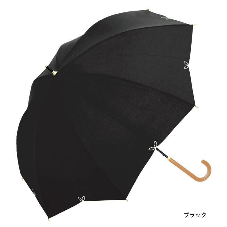日傘 完全遮光 長傘 レディース 晴雨兼用 婦人 傘 55cm UV フルール