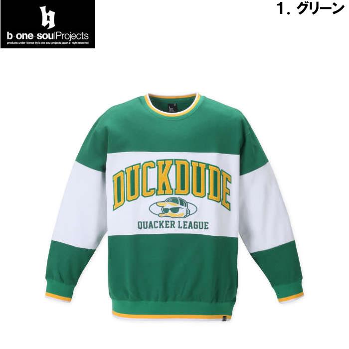 大きいサイズ キングサイズ ビッグサイズ メンズ b one soul DUCK DUDE切替 クルーネック スウェット（メーカー取寄）ビーワンソウル 3L 4L 5L 6L トレーナー | B ONE SOUL | 05