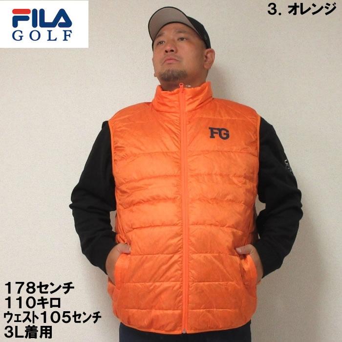 大きいサイズ キングサイズ ビッグサイズ メンズ FILA GOLF ライトダウンベスト（メーカー取寄）フィラゴルフ 3L 4L 5L 6L ゴルフウェア ゴルフ | FILA GOLF | 14