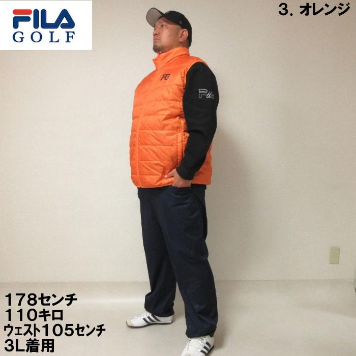 大きいサイズ キングサイズ ビッグサイズ メンズ FILA GOLF ライトダウンベスト（メーカー取寄）フィラゴルフ 3L 4L 5L 6L ゴルフウェア ゴルフ | FILA GOLF | 16