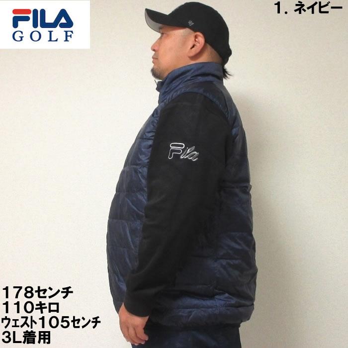 大きいサイズ キングサイズ ビッグサイズ メンズ FILA GOLF ライトダウンベスト（メーカー取寄）フィラゴルフ 3L 4L 5L 6L ゴルフウェア ゴルフ | FILA GOLF | 02