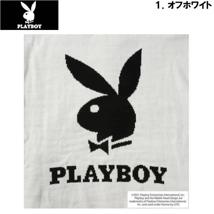 PLAYBOY 大きいサイズ メンズ PLAYBOY-7Gジャガードフルジップパーカー  