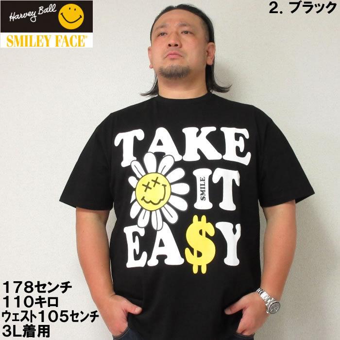 大きいサイズ メンズ SMILEY FACE-フラワースマイル半袖Tシャツ（メーカー取寄）スマイリーフェイス 3L 4L 5L 6L | SMILEY FACE | 10
