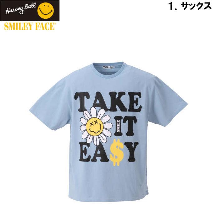大きいサイズ メンズ SMILEY FACE-フラワースマイル半袖Tシャツ（メーカー取寄）スマイリーフェイス 3L 4L 5L 6L | SMILEY FACE | 05