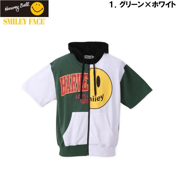 大きいサイズ メンズ SMILEY FACE-リメイクカレッジ半袖フルジップパーカー（メーカー取寄）スマイリーフェイス 3L 4L 5L 6L | SMILEY FACE | 05