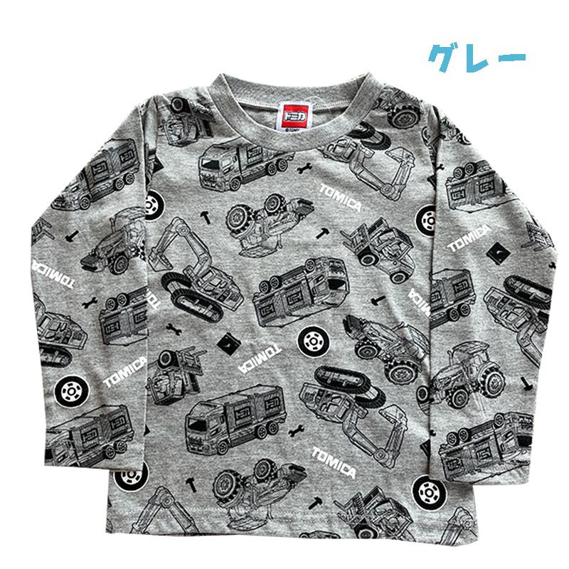 トミカ TOMICA 建設車両 総柄 長袖Tシャツ  02｜devin｜03