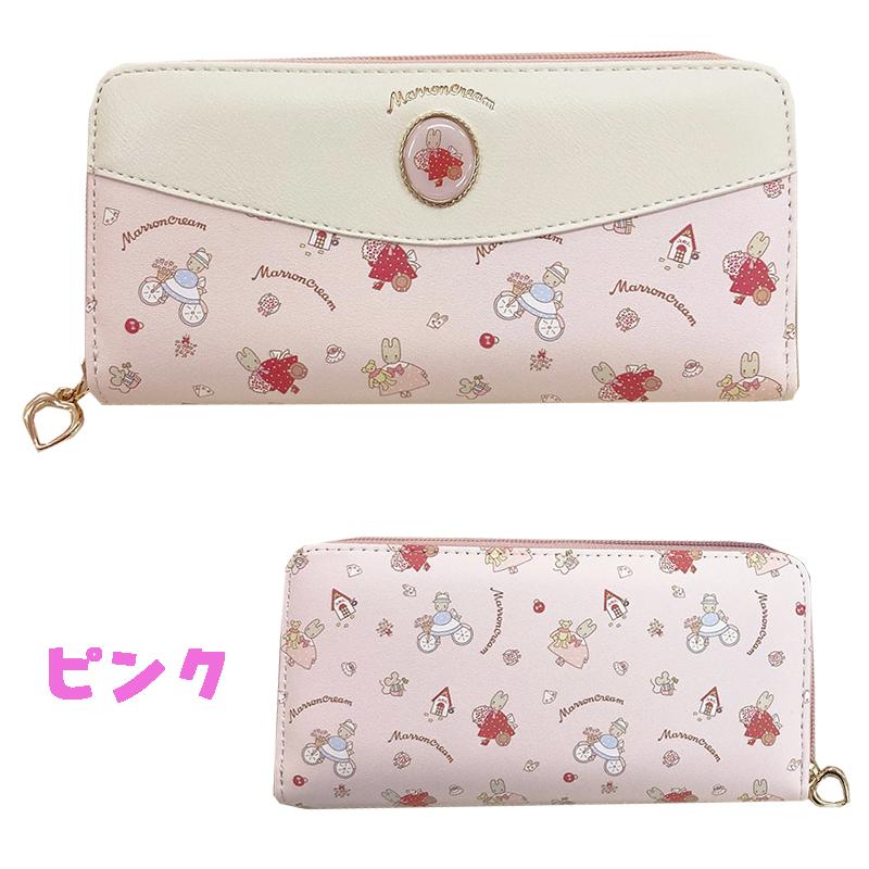 sanrio（サンリオ） マロンクリーム キャラクター ラウンド長財布 総柄