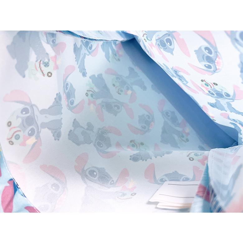 リロ＆スティッチ Disney ディズニー 総柄 巾着 単品 中/M ブルー 衣類