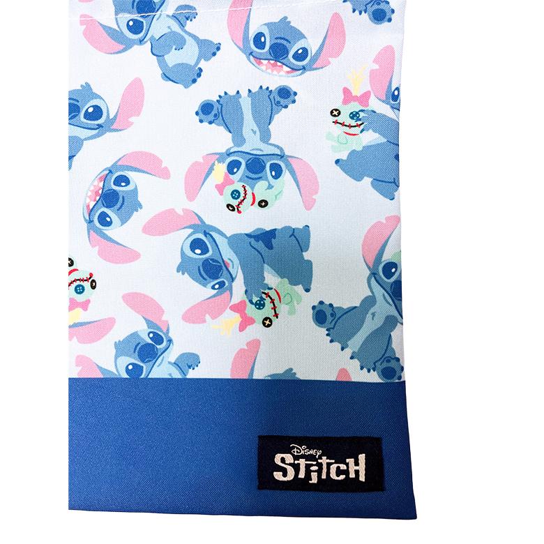 リロ＆スティッチ Disney ディズニー 総柄 巾着 単品 中/M ブルー 衣類