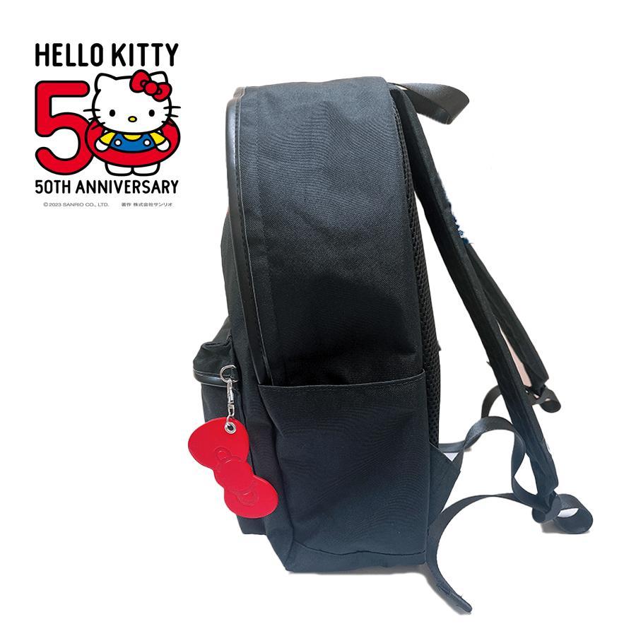 サンリオ 50th Anniversary HELLO KITTY OUTDOOR キティちゃん リュックサック Dパック ブラック 総柄 かばん 中高生 04｜devin｜02