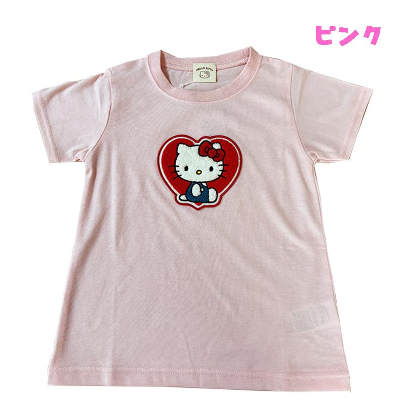 ハローキティ サンリオ さがら刺繍Tシャツ 半袖 カットソー Aライン