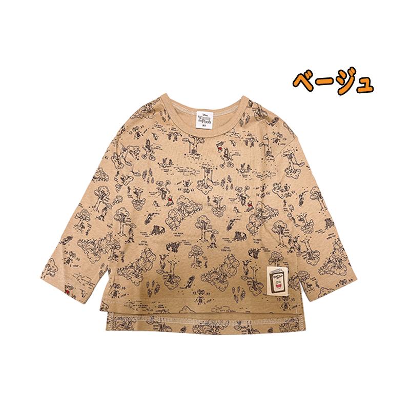 Disney ディズニー くまのプーさん 長袖Tシャツ ロンT 総柄
