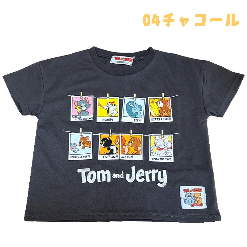トムとジェリー トムジェリ 集合柄 ロゴ刺繍 半袖Tシャツ