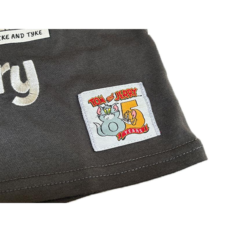 トムとジェリー トムジェリ 集合柄 ロゴ刺繍 半袖Tシャツ