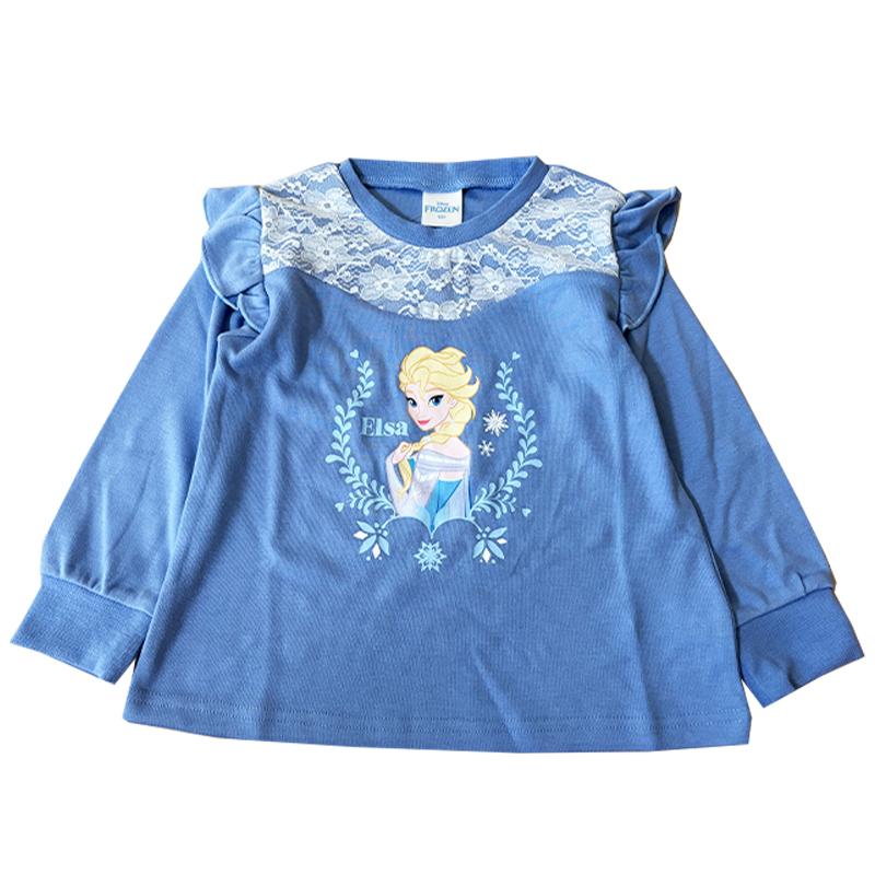アナと雪の女王 ディズニー エルサ 肩フリル レース 長袖 Tシャツ