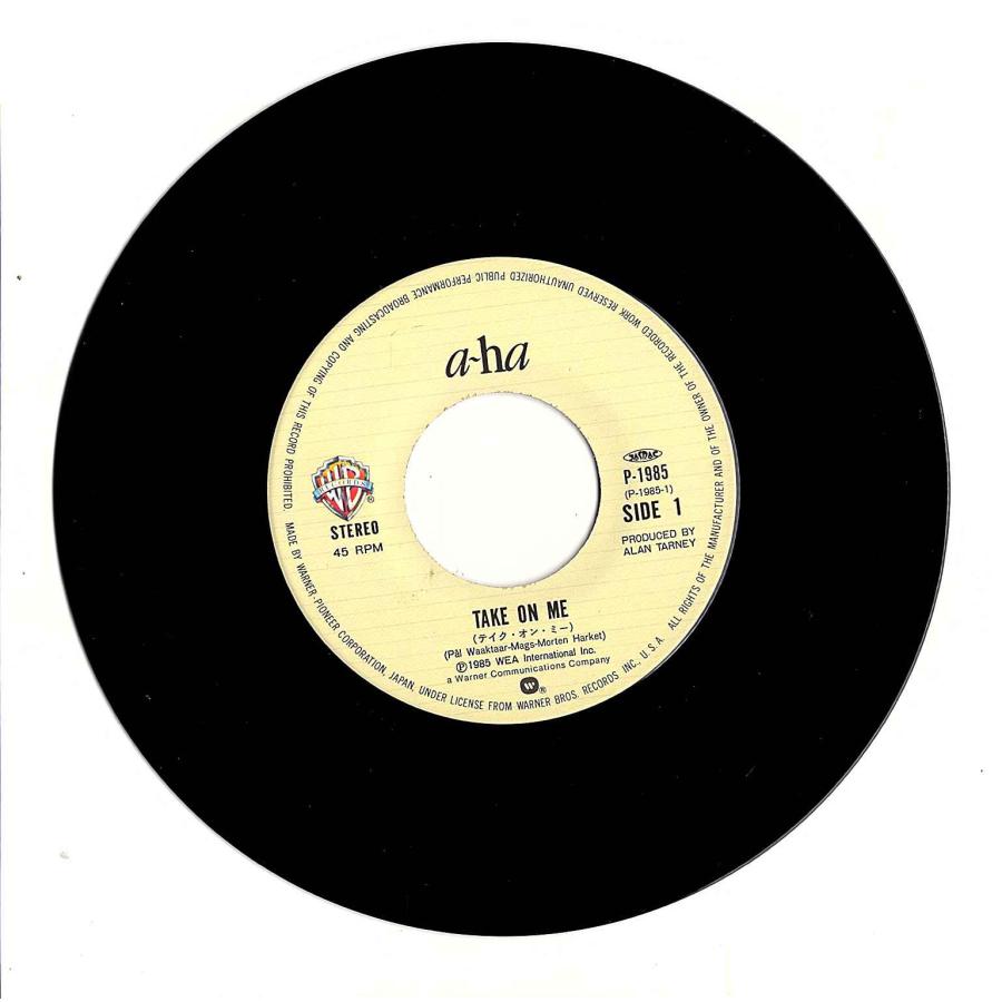 ◆EP/7’’シングルレコード◆a-ha「Take On Me」Warner Bros. Records P-1985　レスポンスはがき付き　c/w:「Love Is Reason」 |  | 02
