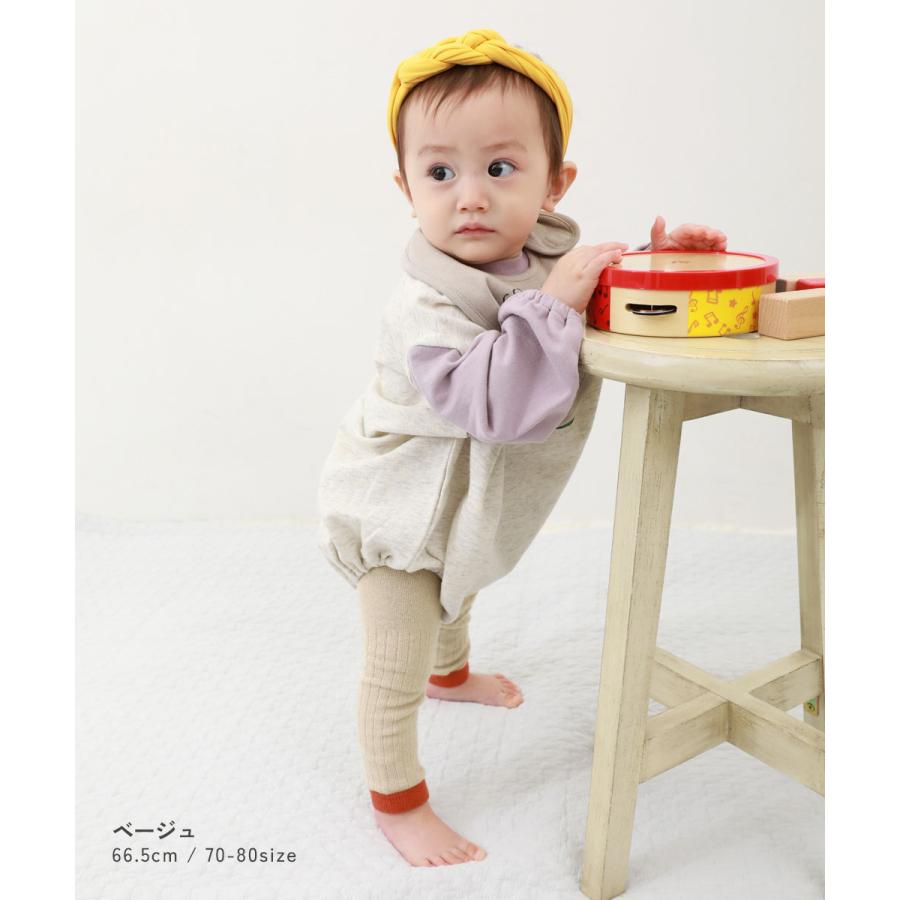 レギンス 10分丈 ベビー バイカラー＆ボーダーレギンス キッズ ベビー服 子供服 男の子 女の子  デビロック devirock | devirock | 16