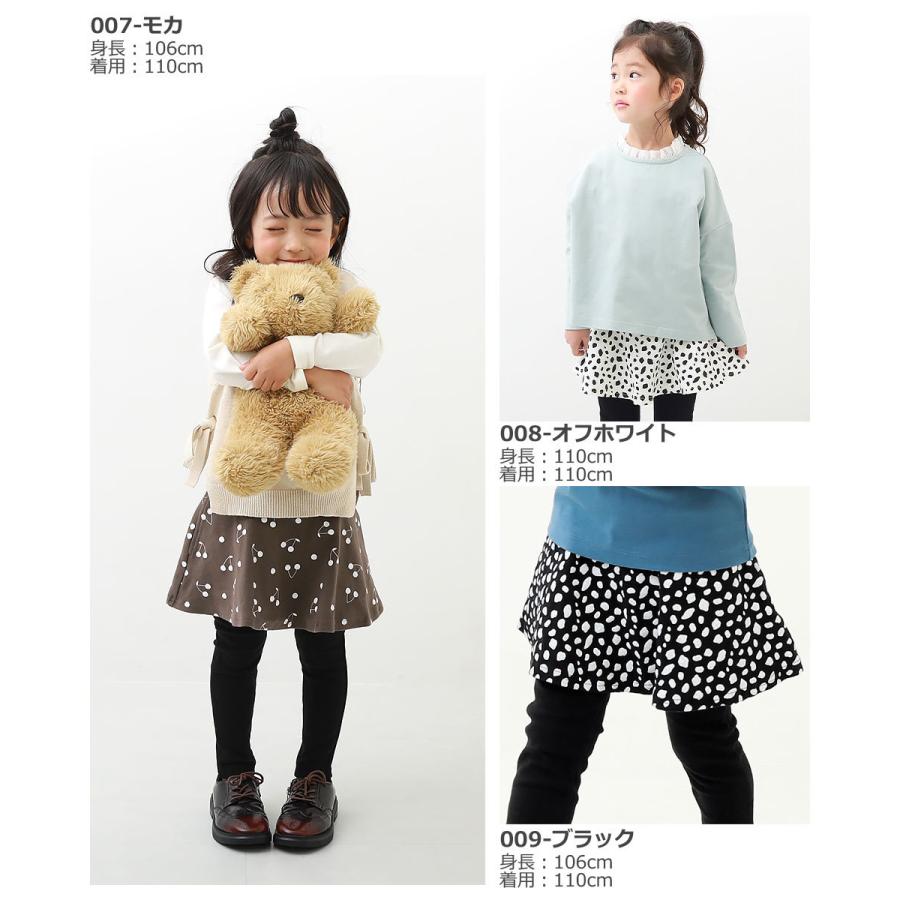 【アウトレットSALE /返品不可】子供服 10分丈プリントスカッツ（ストレッチコットン） キッズ ベビー 女の子 スカート レギンス devirock デビロック｜devirockstore｜24