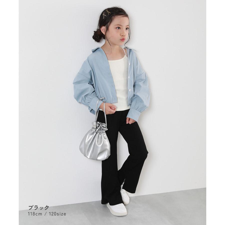 ウエストゴム ロングパンツ 長ズボン ボトムス すらっと脚長 リブフレアパンツ キッズ 子供服 女の子 デビロック devirock 26ss_girls | devirock | 18