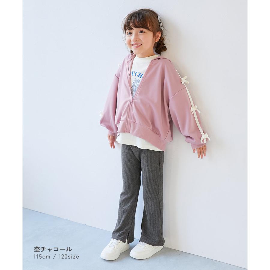 ウエストゴム ロングパンツ 長ズボン ボトムス すらっと脚長 リブフレアパンツ キッズ 子供服 女の子 デビロック devirock 26ss_girls | devirock | 19