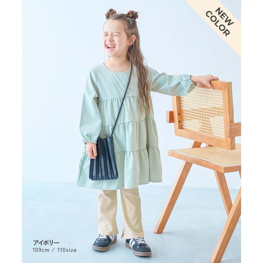 リブパンツ ロングパンツ 長ズボン ボトムス すらっと脚長 リブフレアパンツ キッズ 子供服 女の子  デビロック devirock | devirock | 19