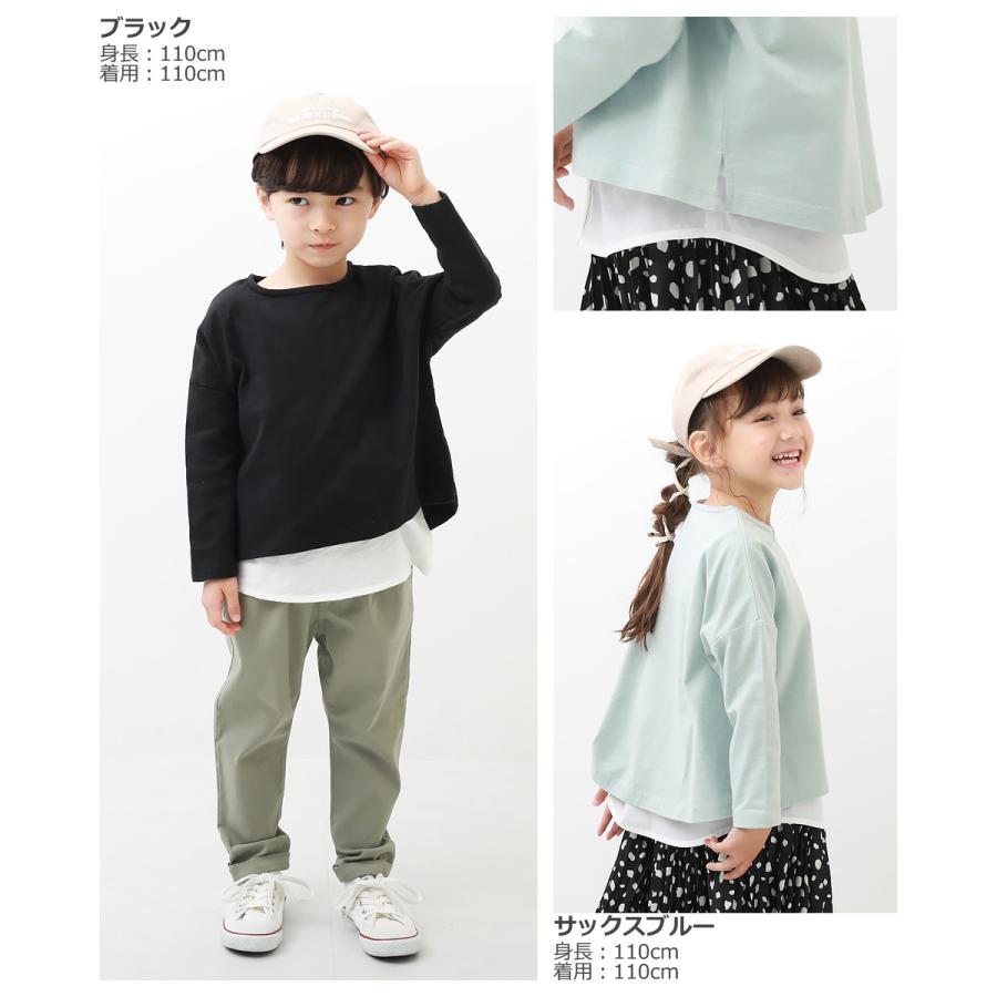 子供服 ゆるっと無地長袖Tシャツ キッズ 男の子 女の子 長袖Tシャツ ロンT トップス 長袖 devirock デビロック｜devirockstore｜13