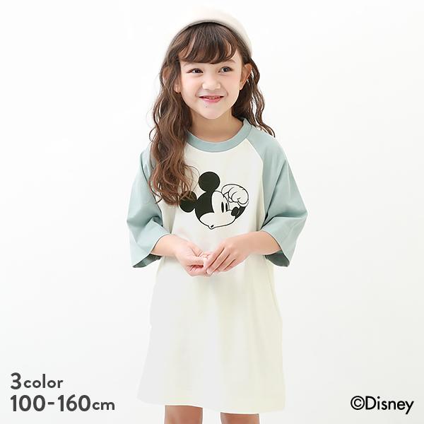 子供服 ディズニー ミッキー ラグランワンピース キッズ 女の子 長袖ワンピース ワンピース 長袖 Devirock デビロック 22ssワンピース 手数料安い