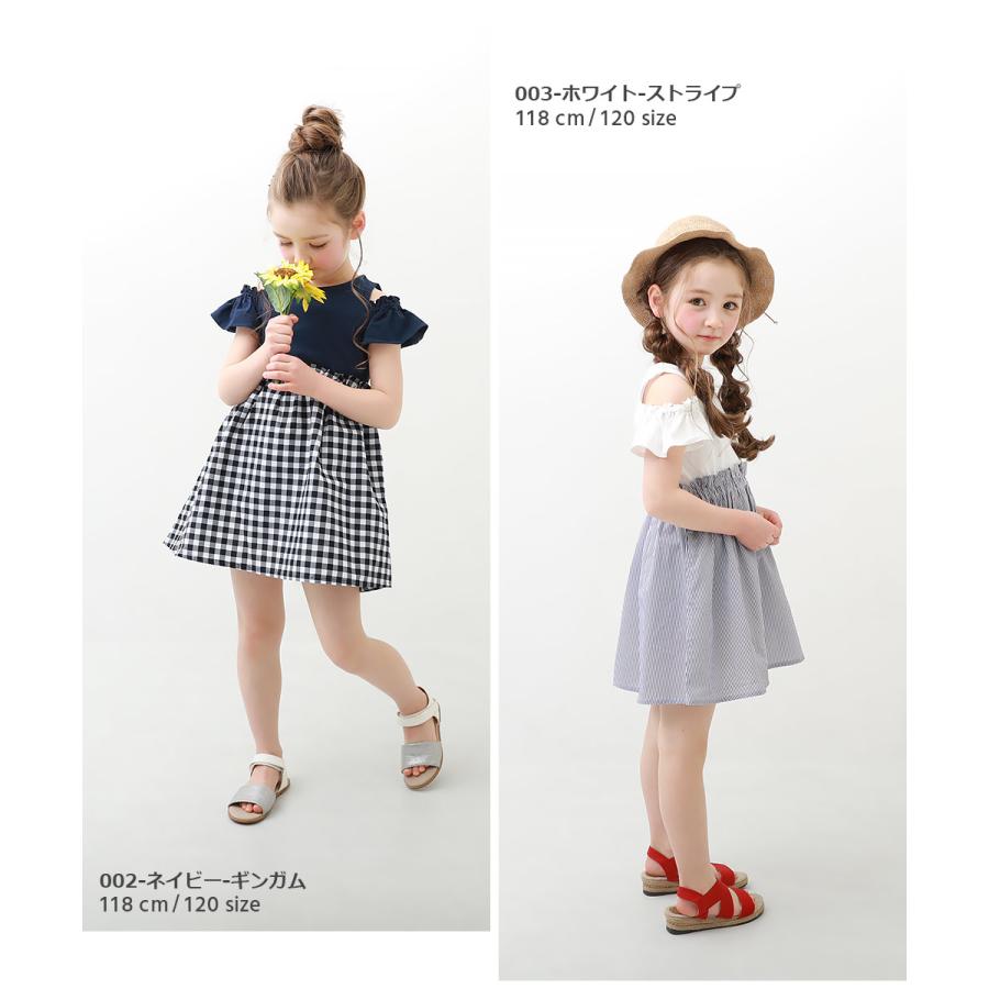 子供服 オフショル ドッキングワンピースキッズ 女の子 半袖ワンピース ノースリーブワンピース ワンピース デビロック devirock 25ss_ガールズトレンド | devirock | 09