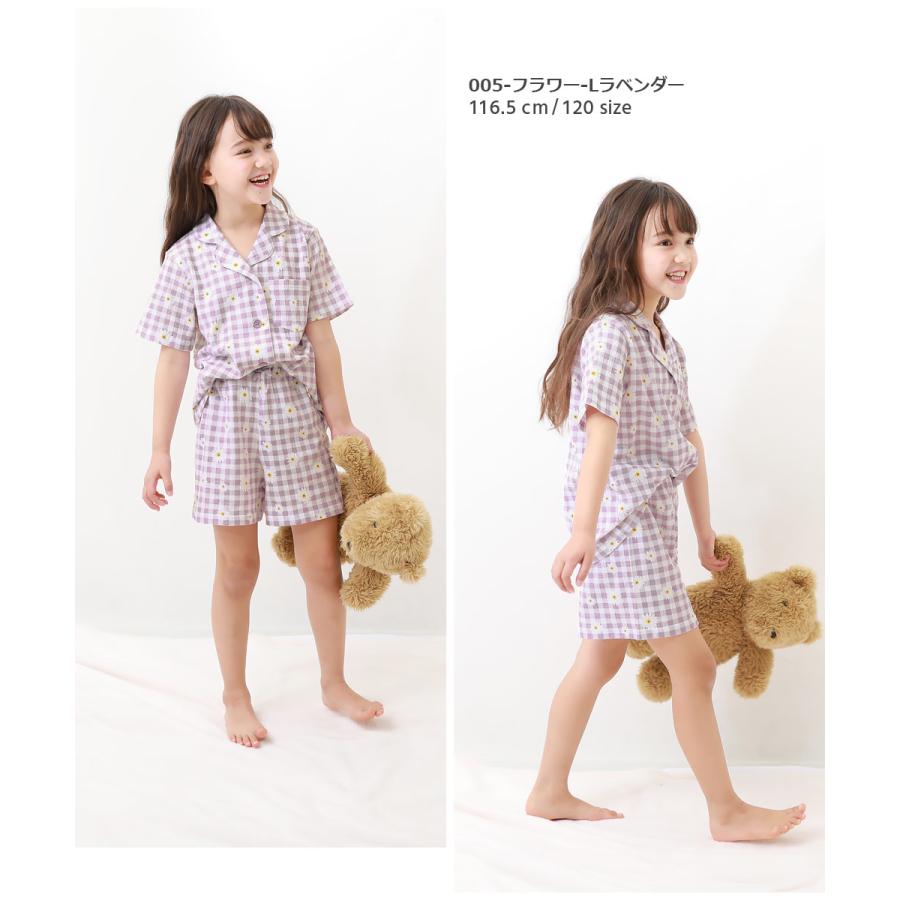 子供服 総柄開襟半袖パジャマキッズ 女の子 ルームウェア 半袖ルームウェア パジャマ デビロック devirock | devirock | 12