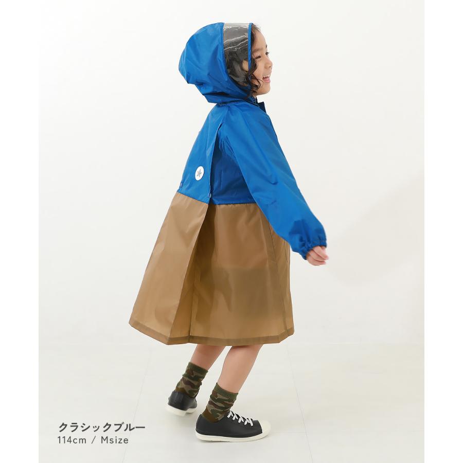 レインウェア 雨具 ランドセル対応 袖丈を調整できる 総柄＆バイカラーレインコート(リフレクター付き) キッズ ベビー服 男の子 女の子  デビロック devirock | devirock | 14