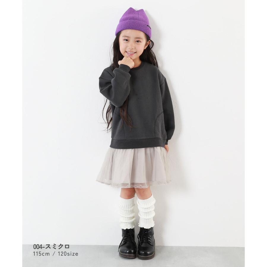 長袖ワンピース ワンピース ふんわり裾チュール 裏起毛 ワンピース キッズ ベビー服 子供服 女の子  デビロック devirock | devirock | 12