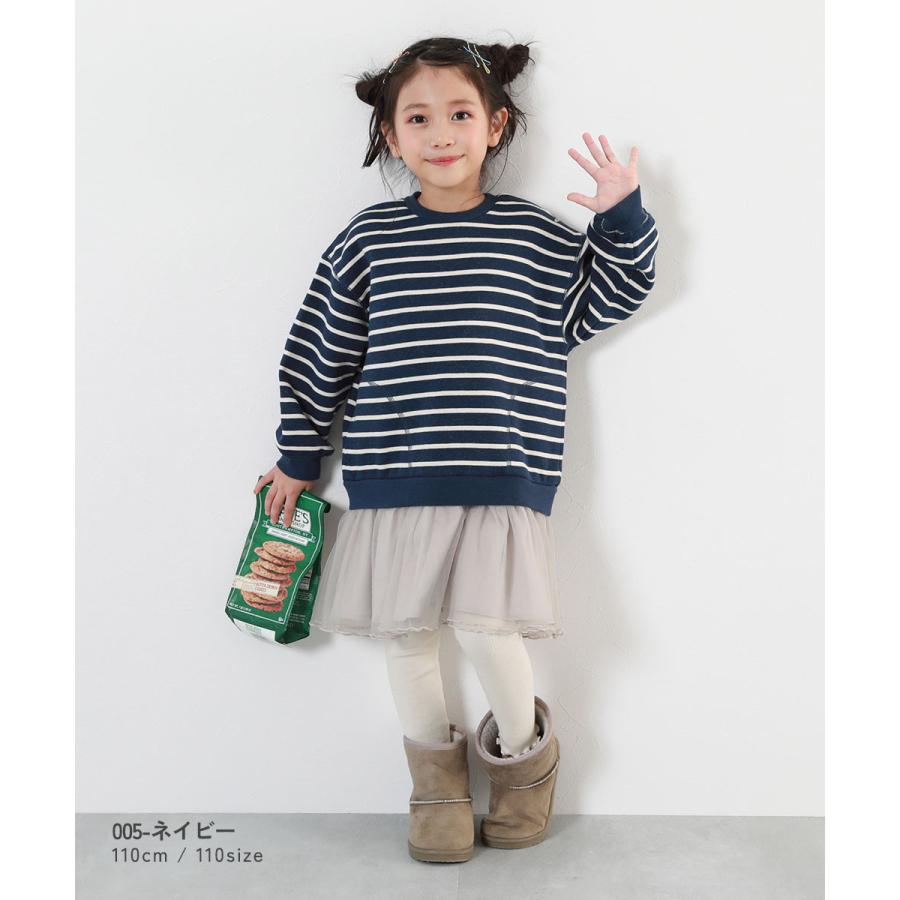 長袖ワンピース ワンピース ふんわり裾チュール 裏起毛 ワンピース キッズ ベビー服 子供服 女の子  デビロック devirock | devirock | 13