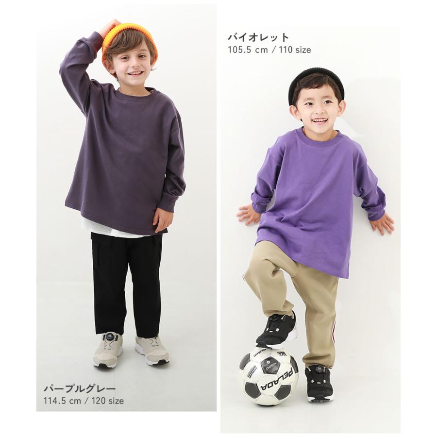 ロンT トップス 綿100% お洗濯してもよれにくい 無地 ビッグシルエット 袖リブ 長袖Tシャツ キッズ ベビー服 子供服 男の子 女の子  デビロック devirock | devirock | 37