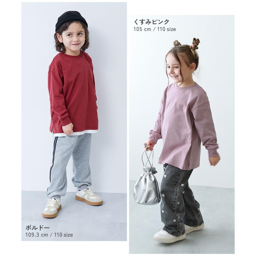 ロンT トップス 綿100% お洗濯してもよれにくい 無地 ビッグシルエット 袖リブ 長袖Tシャツ キッズ ベビー服 子供服 男の子 女の子  デビロック devirock | devirock | 38