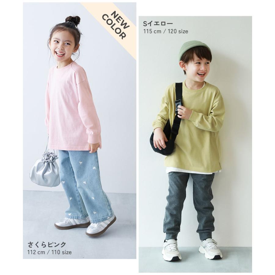 ロンT トップス 綿100% お洗濯してもよれにくい 無地 ビッグシルエット 袖リブ 長袖Tシャツ キッズ ベビー服 子供服 男の子 女の子  デビロック devirock | devirock | 39