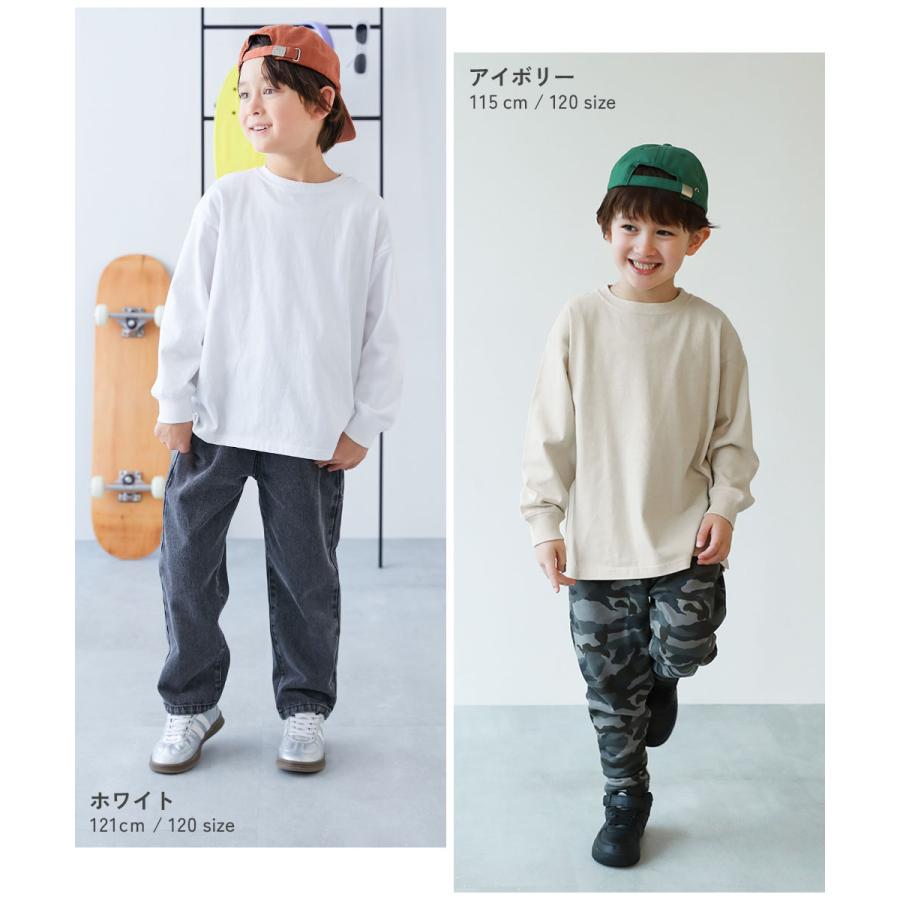 ロンT トップス 綿100% お洗濯してもよれにくい 無地 ビッグシルエット 袖リブ 長袖Tシャツ キッズ ベビー服 子供服 デビロック devirock 26ss_親子リンク | devirock | 31