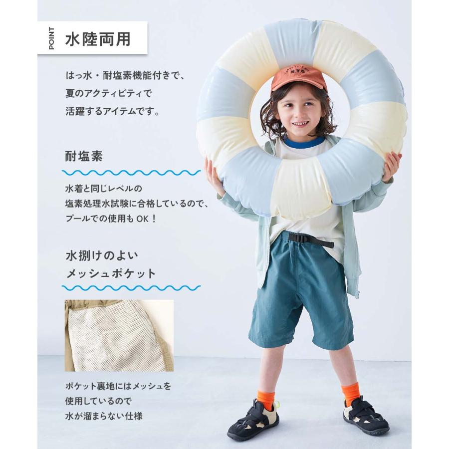 半ズボン 短パン ウエストゴム ショートパンツ ボトムス 【水はじく】撥水ナイロン ハーフパンツ(水陸両用) キッズ デビロック 26ss_水はじく 爆買 | devirock | 13