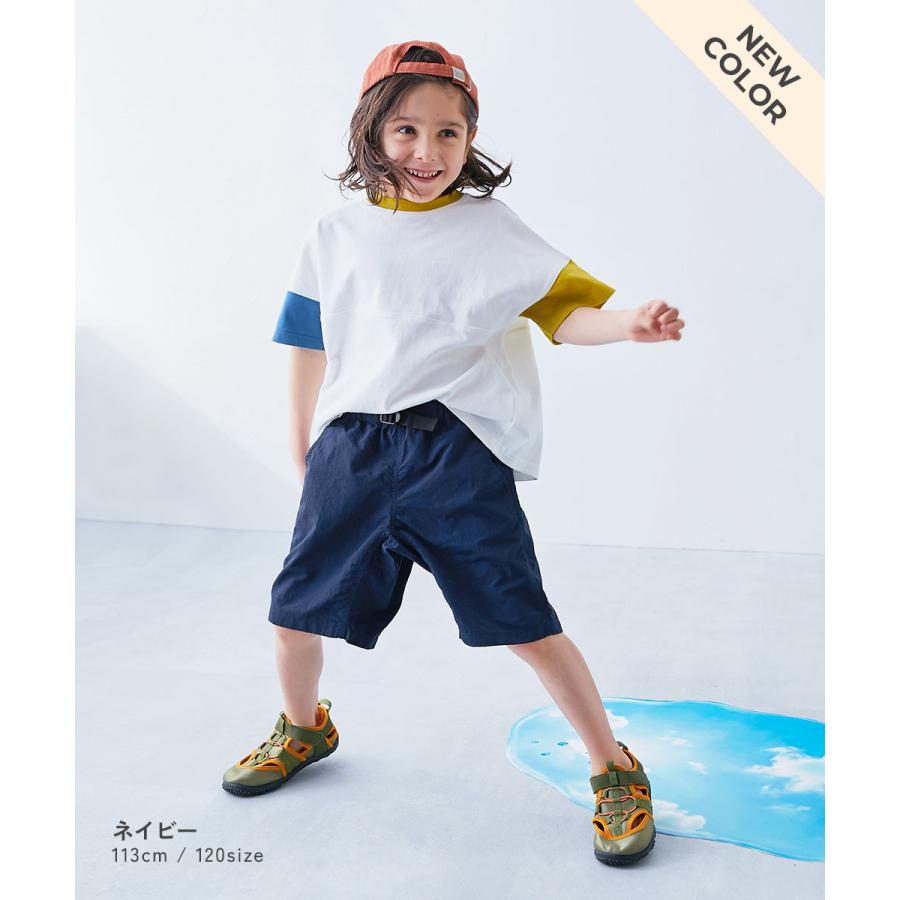 半ズボン 短パン ウエストゴム ショートパンツ ボトムス 【水はじく】撥水ナイロン ハーフパンツ(水陸両用) キッズ デビロック 26ss_水はじく 爆買 | devirock | 15