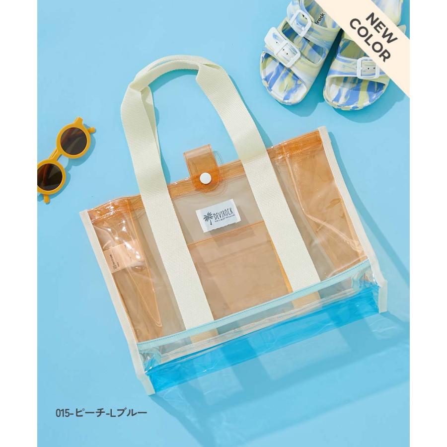 プールバッグ ビーチバッグ プールグッズ 水泳 海水浴 ネオンカラー クリアプールバッグ トート キッズ 子供服 男の子 女の子 デビロック devirock | devirock | 28
