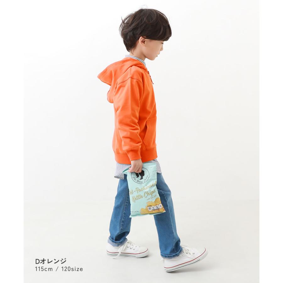 devirock ジップパーカー パーカー トップス 無地 スウェット キッズ