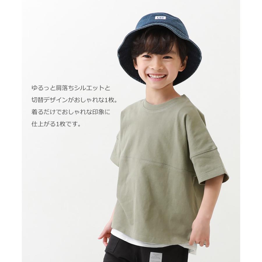 子供服 無地＆切替 オーバーサイズ 半袖Tシャツキッズ ベビー 男の子 女の子 トップス 半袖Tシャツ Tシャツ デビロック devirock｜devirockstore｜16