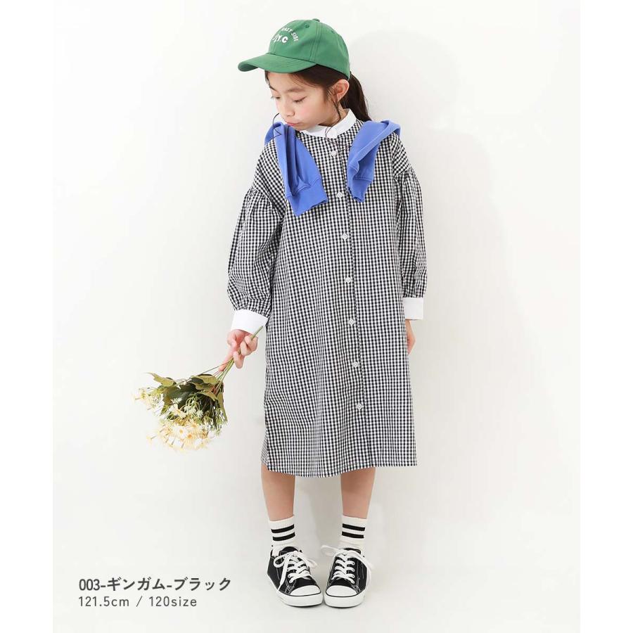 長袖ワンピース ワンピース 2WAY ボリュームスリーブ ストライプシャツワンピース キッズ 子供服 女の子  デビロック devirock | devirock | 09