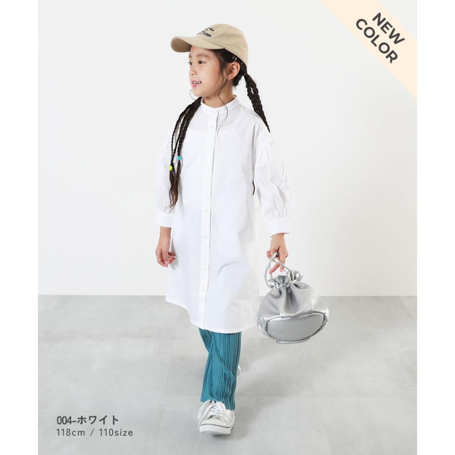 長袖ワンピース ワンピース 2WAY ボリュームスリーブ ストライプシャツワンピース キッズ 子供服 女の子  デビロック devirock | devirock | 10