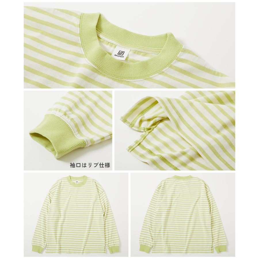 ロンT トップス 綿100% お洗濯してもよれにくい ビッグシルエット 袖リブ 大人 ボーダー 長袖Tシャツ キッズ 子供服 男の子 女の子  デビロック devirock | devirock | 35