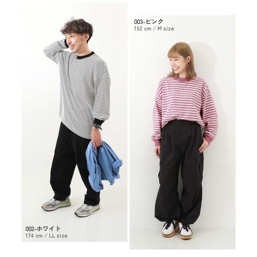 ロンT トップス 綿100% お洗濯してもよれにくい ビッグシルエット 袖リブ 大人 ボーダー 長袖Tシャツ キッズ 子供服 男の子 女の子  デビロック devirock | devirock | 26