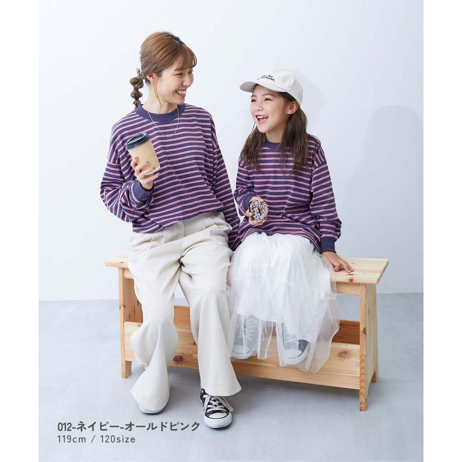 ロンT トップス 綿100% お洗濯してもよれにくい ビッグシルエット 袖リブ ボーダー 長袖Tシャツ キッズ ベビー服 子供服 男の子 女の子  デビロック devirock | devirock | 27