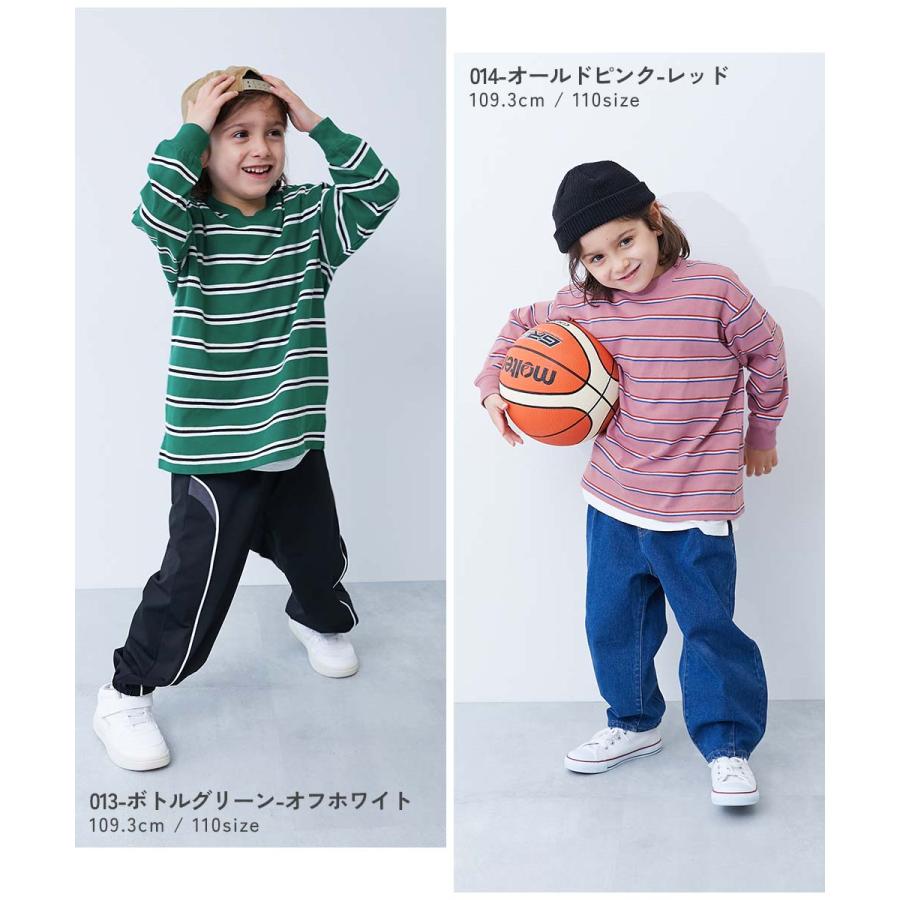 ロンT トップス 綿100% お洗濯してもよれにくい ビッグシルエット 袖リブ ボーダー 長袖Tシャツ キッズ ベビー服 子供服 男の子 女の子  デビロック devirock | devirock | 28