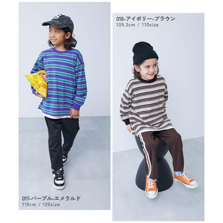 ロンT トップス 綿100% お洗濯してもよれにくい ビッグシルエット 袖リブ ボーダー 長袖Tシャツ キッズ ベビー服 子供服 男の子 女の子  デビロック devirock | devirock | 30