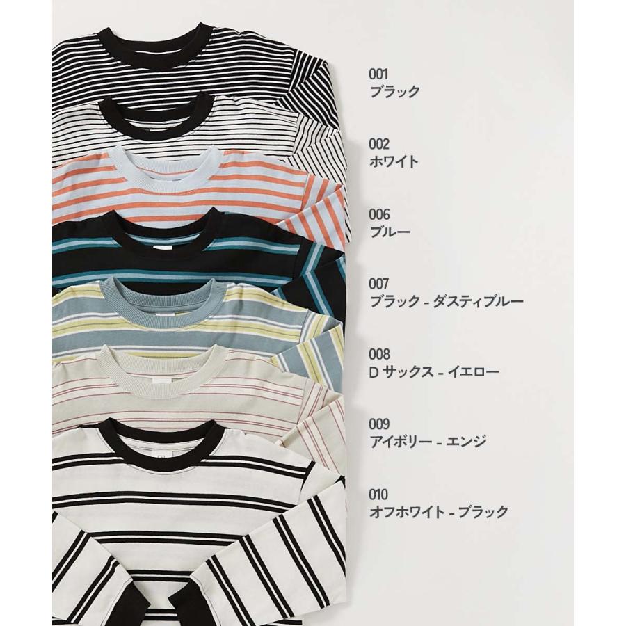 ロンT トップス 綿100% お洗濯してもよれにくい ビッグシルエット 袖リブ ボーダー 長袖Tシャツ キッズ ベビー服 子供服 男の子 女の子  デビロック devirock | devirock | 17