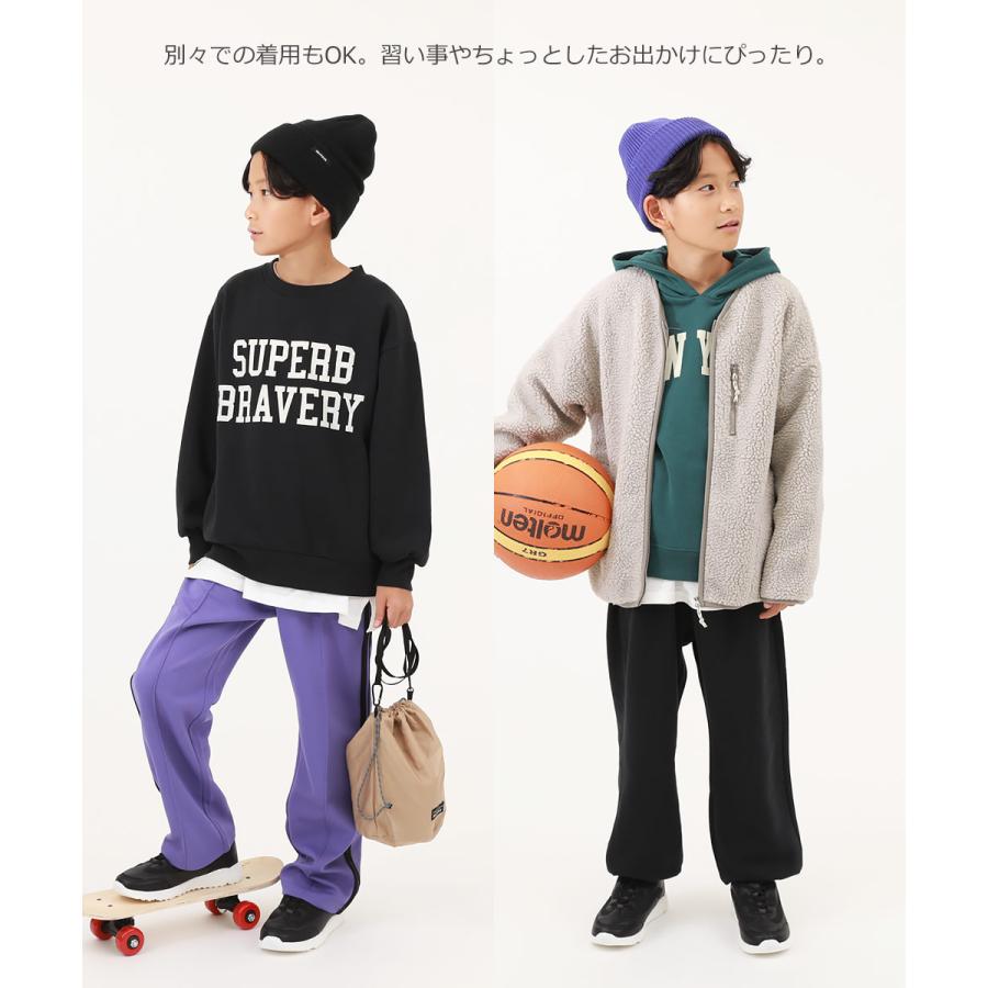 子供服 【普段着でもルームウェアでも】ぽかぽか裏起毛 カレッジロゴ セットアップ キッズ 男の子 女の子 ルームウェア パジャマ デビロック devirock | devirock | 06